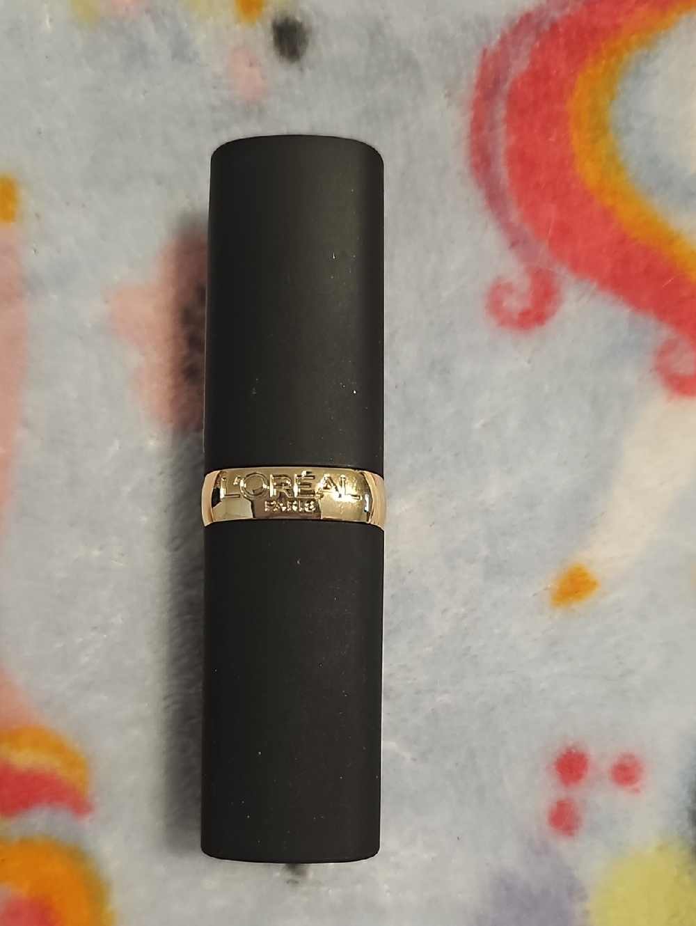 L'Oreal Matte Black Lipstick Tube with Gold Accent